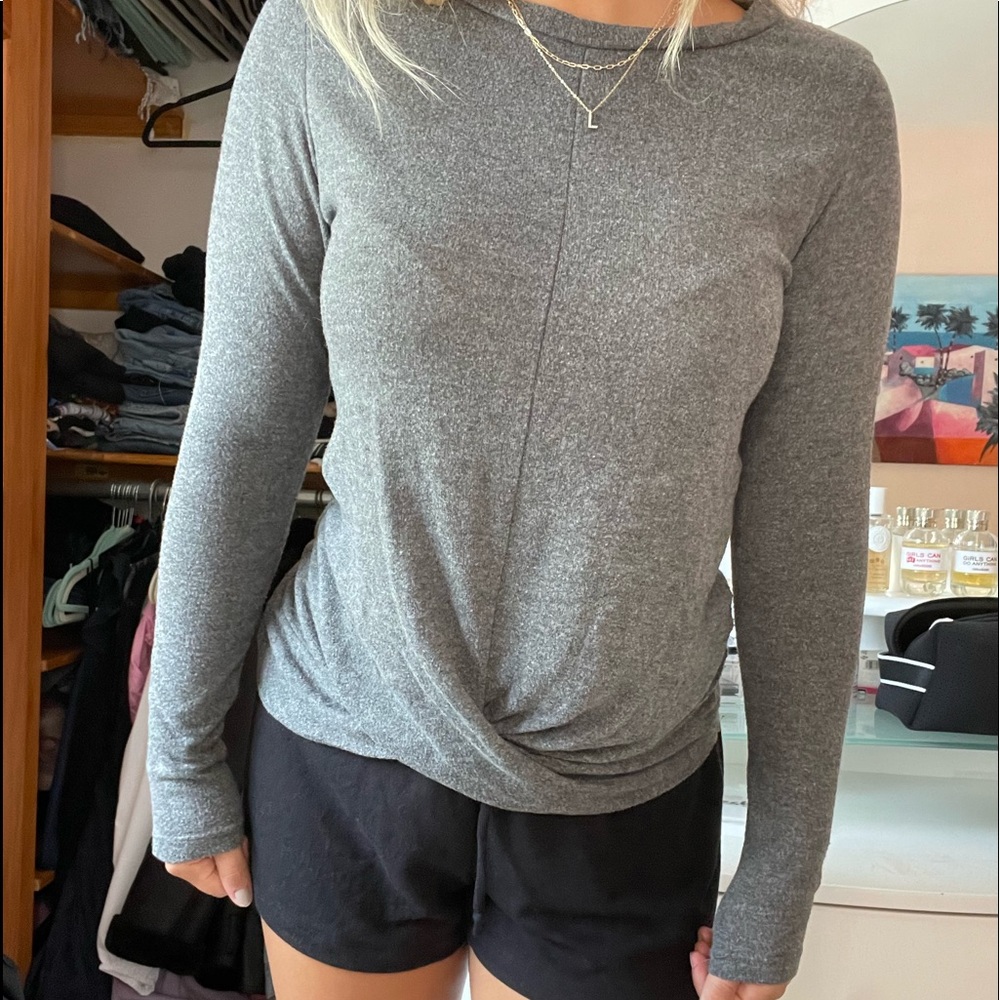 Cute grey twist sweater